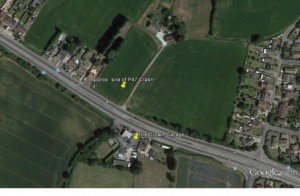 Approximate location of crash site (estimated from photograph included in the document)
